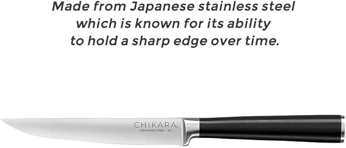 GINSU Chikara Series 4-Piece Forged 4.5" Steak Knife Set - Premium 420J Stainless Steel Kitchen Knife