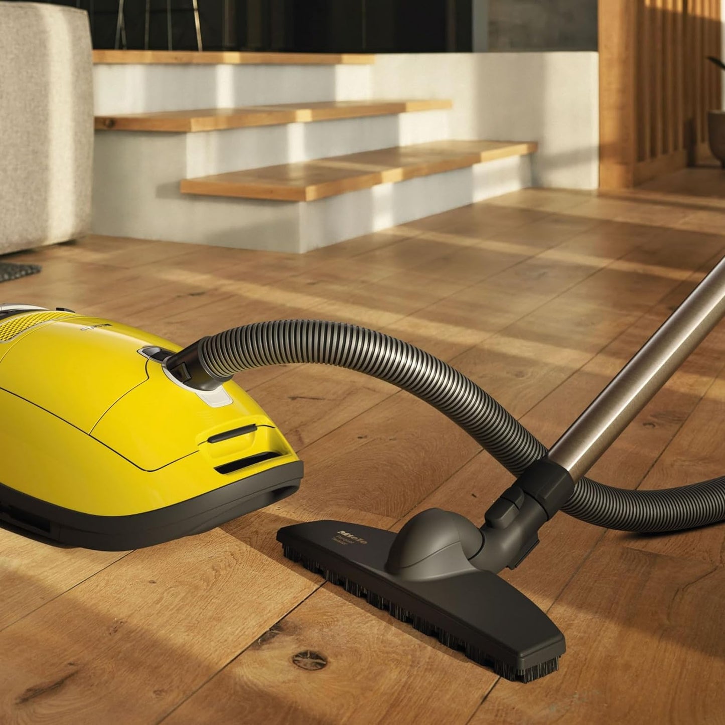 Miele Complete C3 Calima Bagged Canister Vacuum Cleaner with Turbobrush floorhead, Suitable for Low-Medium Pile Carpet and Hard Floors, in Curry Yellow
