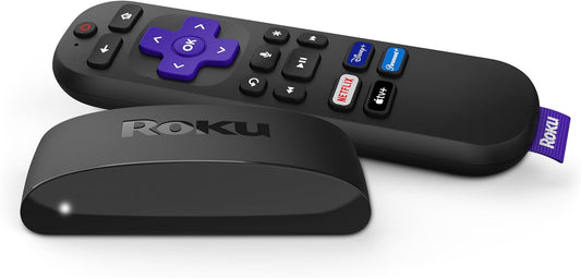 Refurbished Roku Express 4K+ | Roku Streaming Device 4K/HDR with Voice Remote, Free & Live TV