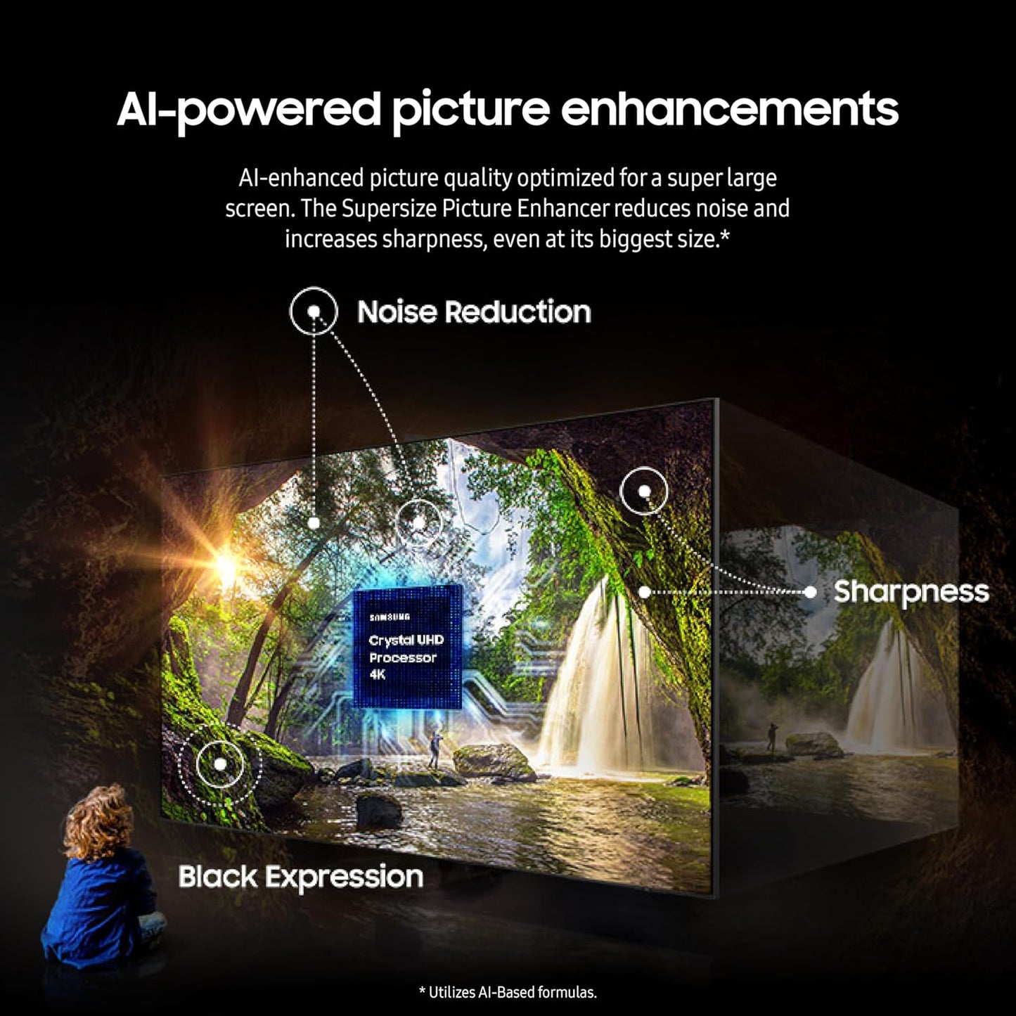 Samsung 98-Inch Class 4K Crystal UHD Series HDR Smart TV, Object Tracking Sound Lite, Motion Xcelerator 120Hz, Supersize Picture Enhancer, Mega Contrast, Alexa