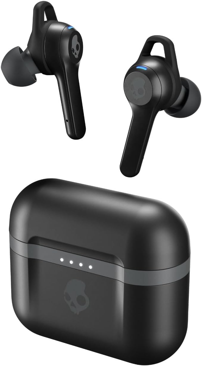 Skullcandy Indy Evo in-Ear Wireless Earbuds, 30 Hr Battery, Microphone, Works with iPhone Android and Bluetooth Devices - Black