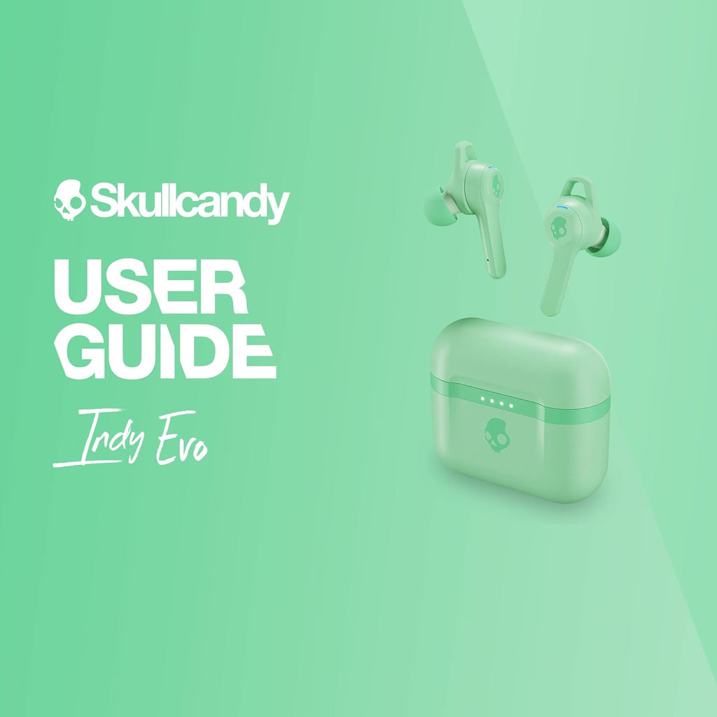 Skullcandy Indy Evo in-Ear Wireless Earbuds, 30 Hr Battery, Microphone, Works with iPhone Android and Bluetooth Devices - Mint