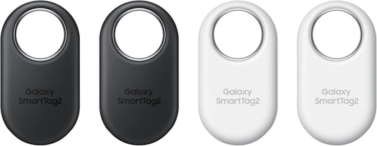 Samsung SmartTag2 (2023) Bluetooth + UWB, IP67 Water and Dust Resistant, Findable via App, 1.5 Year Battery Life (4-Pack) - Black/White