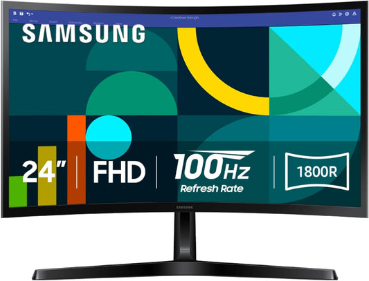 Samsung 27" Essential S3 (S36GD) Series FHD 1800R Curved Computer Monitor, 100Hz, Game Mode, Advanced Eye Comfort, HDMI and D-sub Ports
