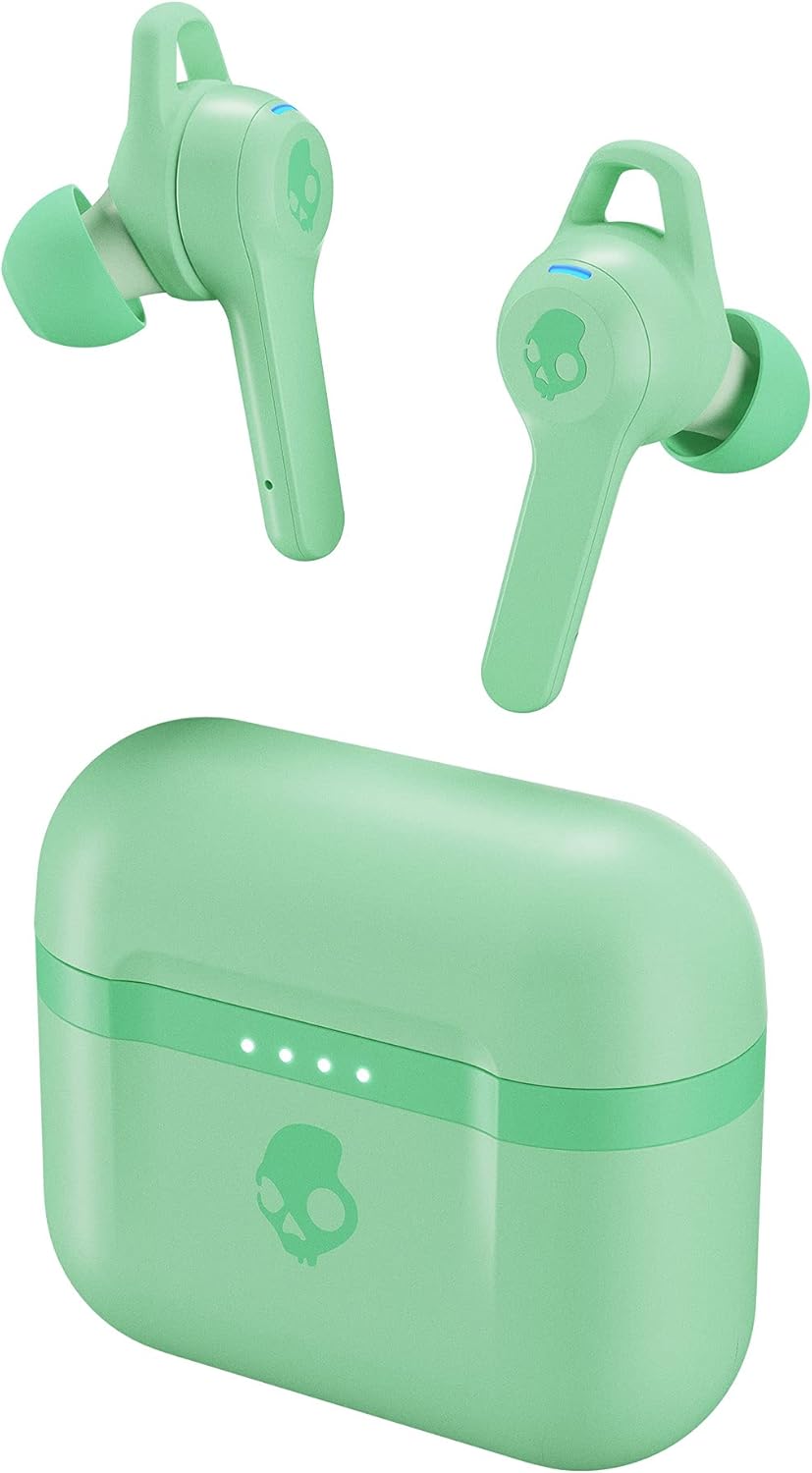 Skullcandy Indy Evo in-Ear Wireless Earbuds, 30 Hr Battery, Microphone, Works with iPhone Android and Bluetooth Devices - Mint