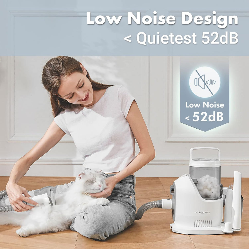 Neakasa P2 Pro Dog Grooming Kit, Clippers Vacuum Suction 99% Hair, Pet with 5 Proven Tools, 2L Large-Capacity Easy Empty Dustbin for Dogs Cats Animals