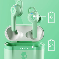 Skullcandy Indy Evo in-Ear Wireless Earbuds, 30 Hr Battery, Microphone, Works with iPhone Android and Bluetooth Devices - Mint
