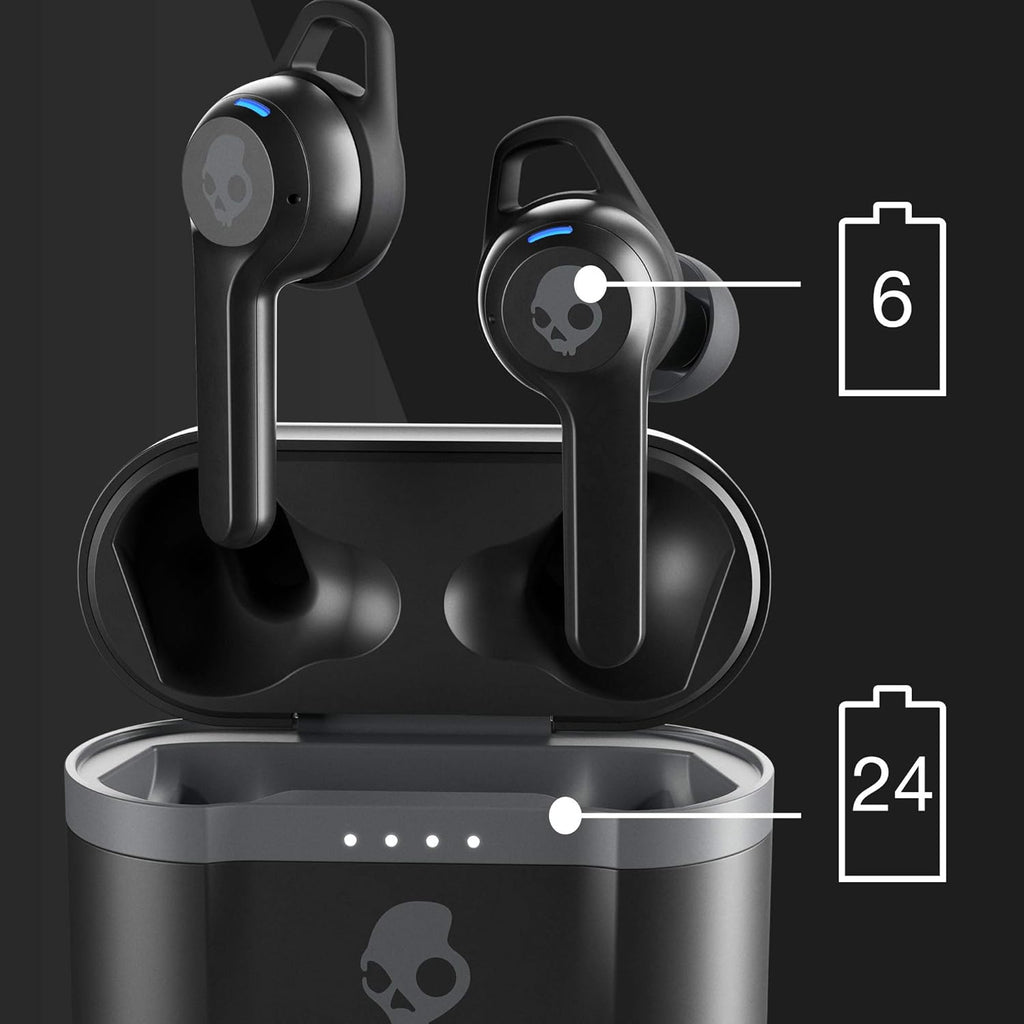Skullcandy Indy Evo in-Ear Wireless Earbuds, 30 Hr Battery, Microphone, Works with iPhone Android and Bluetooth Devices - Black