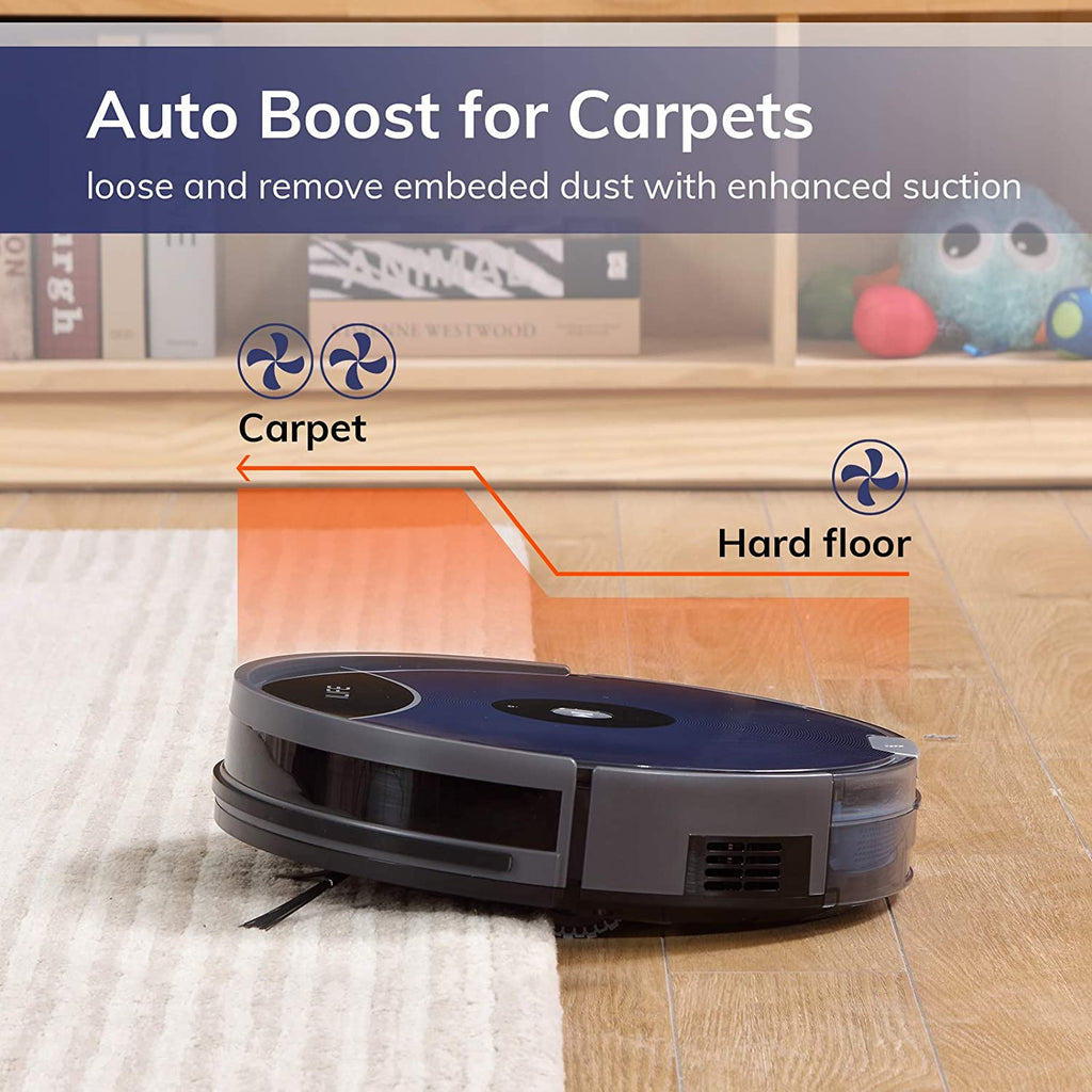 ILIFE A80 Max-W Robot Vacuum Cleaner, 2000Pa, Wi-Fi, 2-in-1 Roller Brush, Route Planning, Hard Floors and Medium Carpets