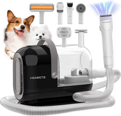 Dog Grooming Vacuum Kit - 3L Vacuum with 7 Tools, Low Noise Electric Clipper and Brush for Pet Shedding at Home, Black