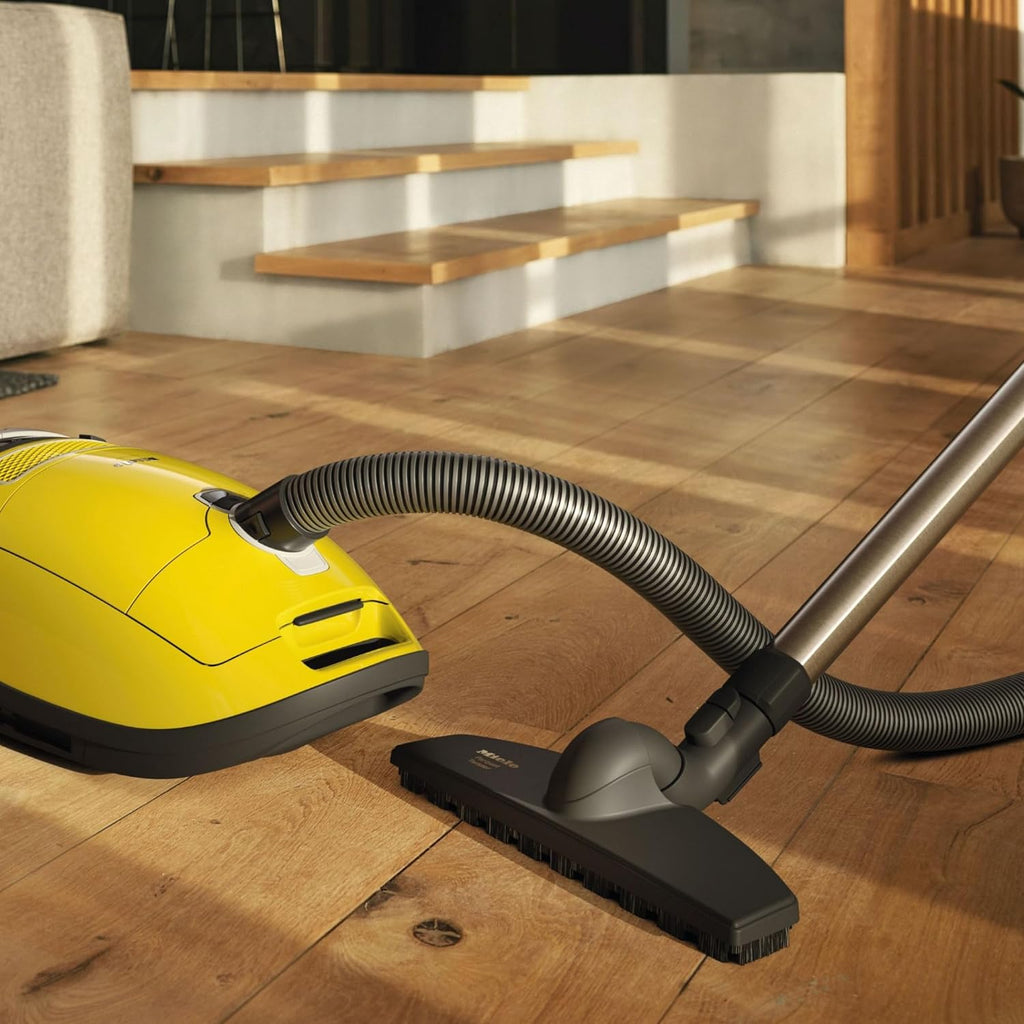 Miele Complete C3 Calima Bagged Canister Vacuum Cleaner with Turbobrush floorhead, Suitable for Low-Medium Pile Carpet and Hard Floors, in Curry Yellow