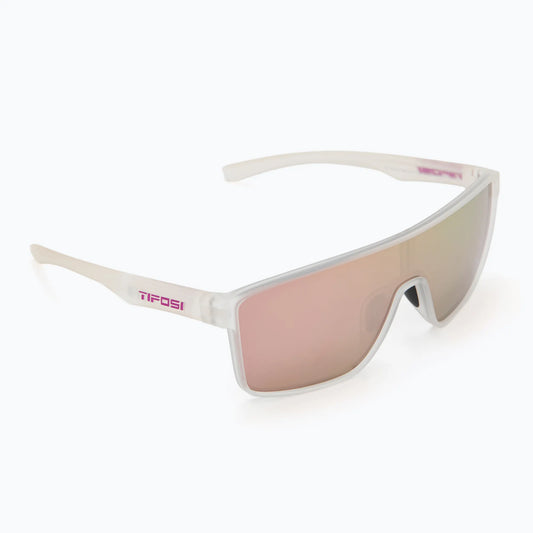 Tifosi Sanctum Sport Sunglasses-Satin Clear/Pink Mirror