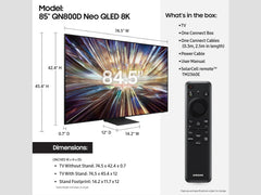 SAMSUNG 85-Inch Class QLED 8K QN800D Series Mini LED, Neo Quantum HDR Smart TV w/Dolby Atmos, Object Tracking Sound+, AI Motion Enhancer, Real Depth Enhancer Pro, Alexa Built-in