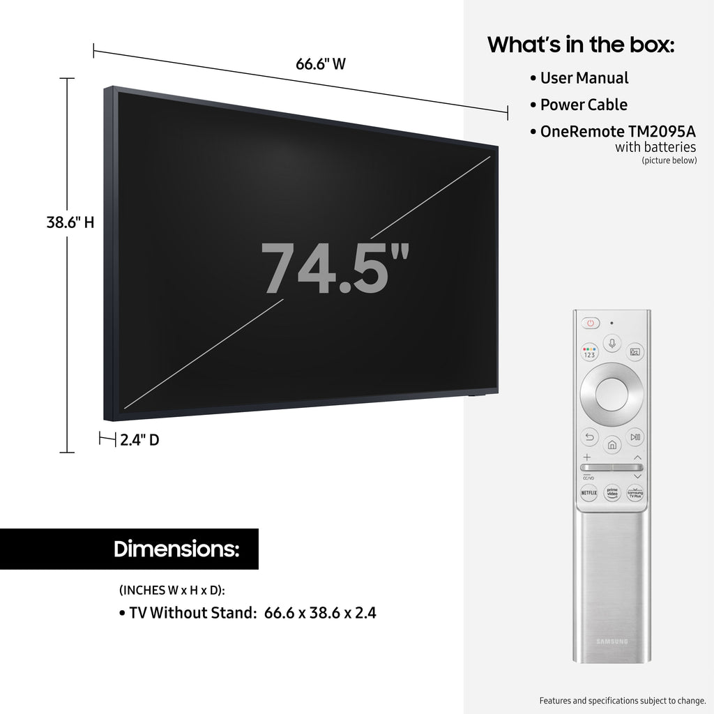 Samsung 75” Class The Terrace Partial Sun QLED 4K LST7T