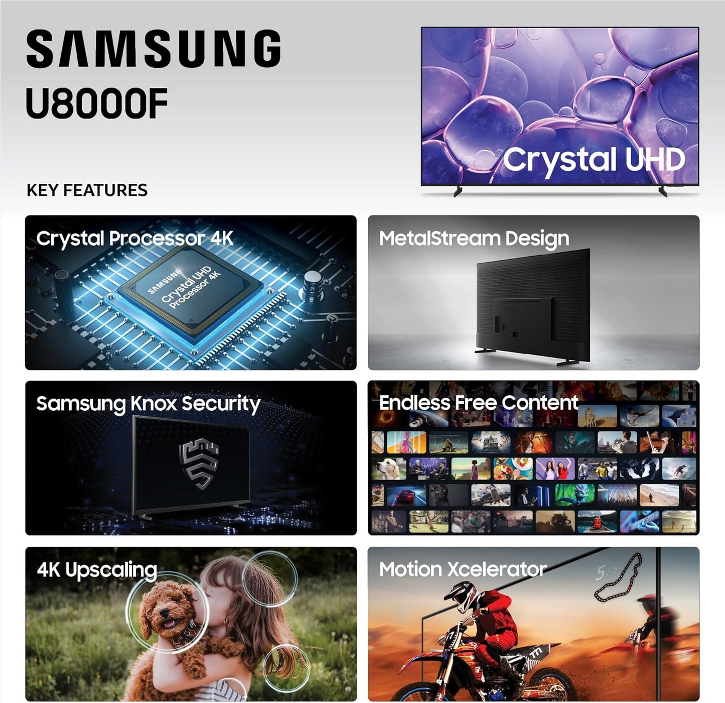 Samsung 75-Inch Class Crystal UHD 4K Smart TV (2025 Model) Endless Free Content, Crystal Processor 4K, MetalStream Design, Knox Security, Alexa Built-in