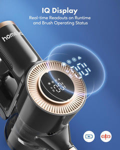 Homeika - Pro Version - 28k PA Cordless Vacuum Cleaner, Digital Display, 50 min Runtime, 3 Speed, Telescopic, 300 Watts, Brushless Motor, 8 in 1, HEPA Filter,