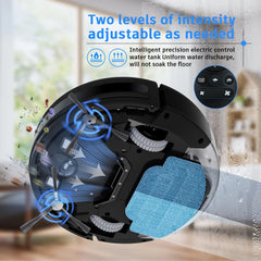 Robot Vacuum Cleaner, 2 in 1 Mop Combo for Pet Hair, Hard Floor - Black