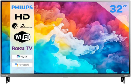 PHILIPS 32-Inch Class HD 720p Smart TV Borderless Refresh Rate 60Hz Compatible with Alexa and Google Assistant