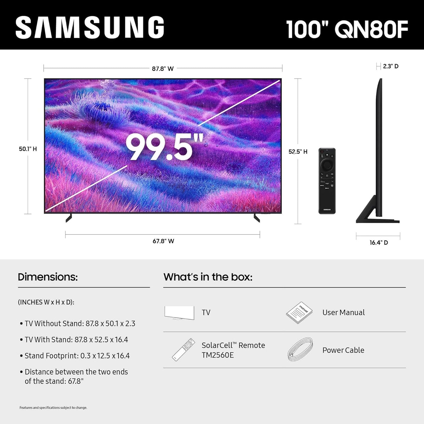 Samsung 100-Inch Class Neo QLED 4K Mini LED Smart TV (2025 Model) NQ4 AI Gen2 Processor, Quantum Matrix Technology Core, 4K AI Upscaling, Dolby Atmos, Samsung Vision AI