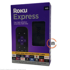 Roku Express HD Streaming Media Player with HDMI Cables & Remote